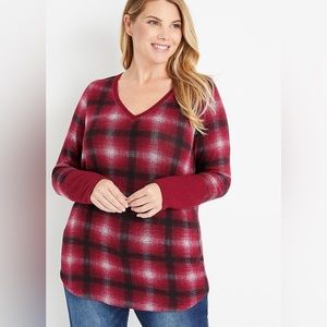 Maurice’s Red Plaid Long Sleeve